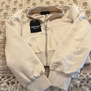 NWT Okie and La La Cream Bomber Jacket